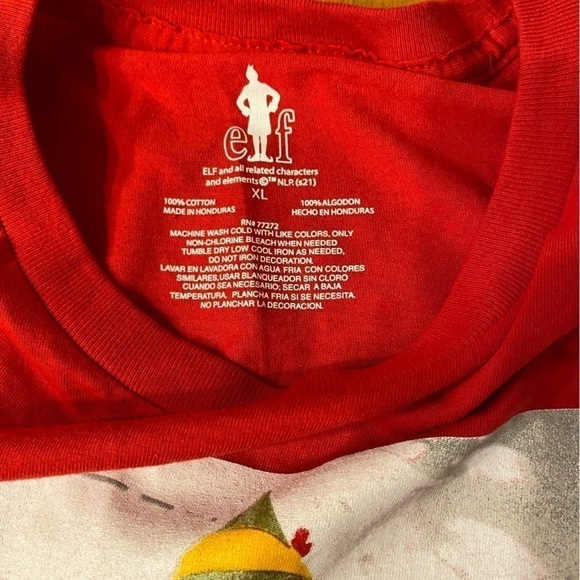 Official Elf Graphic Tee Buddy the Elf Raised by Elves Christmas Tee Shirt Sz XL - Picture 4 of 11